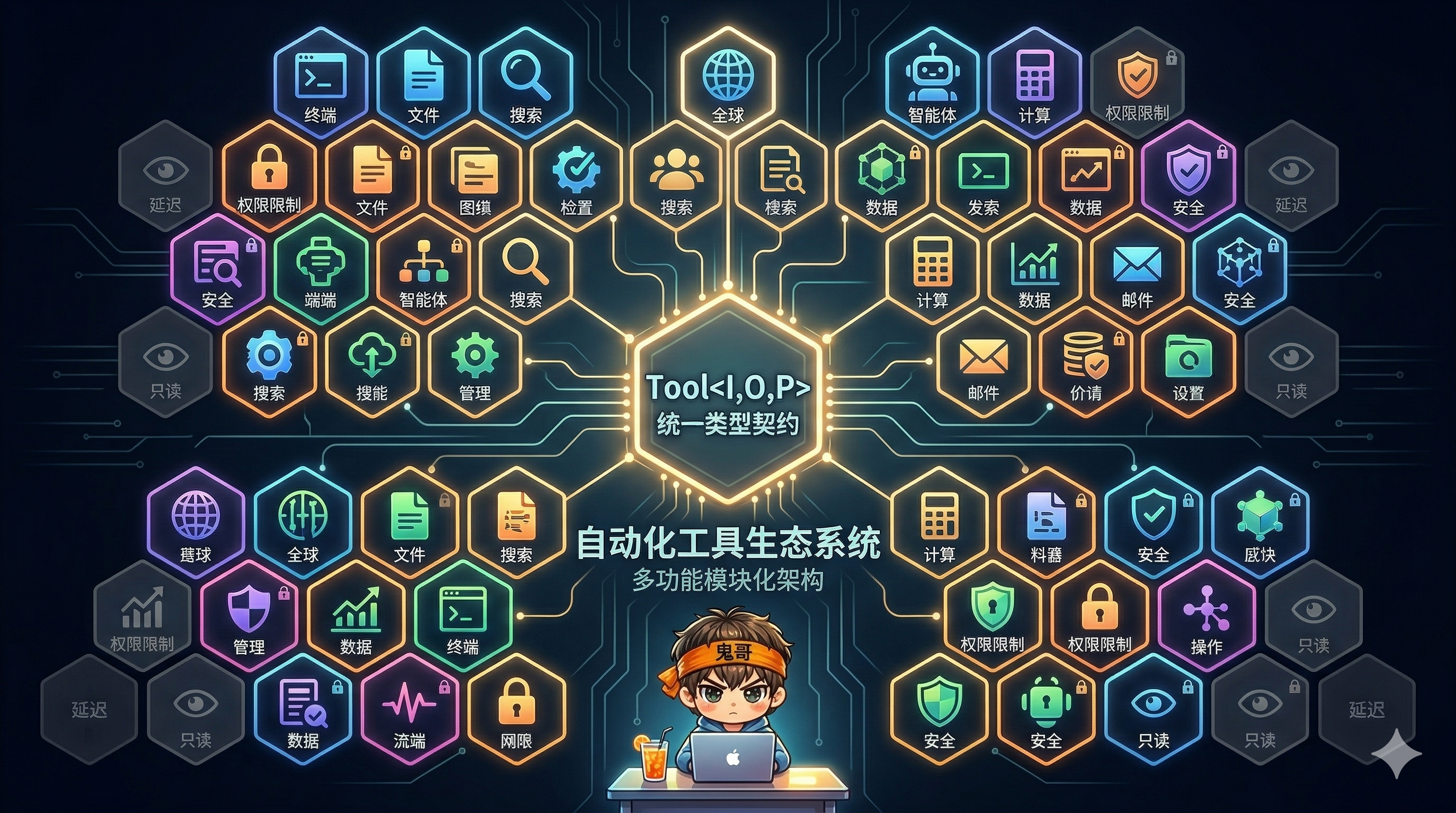 封面图：工具蜂巢网格