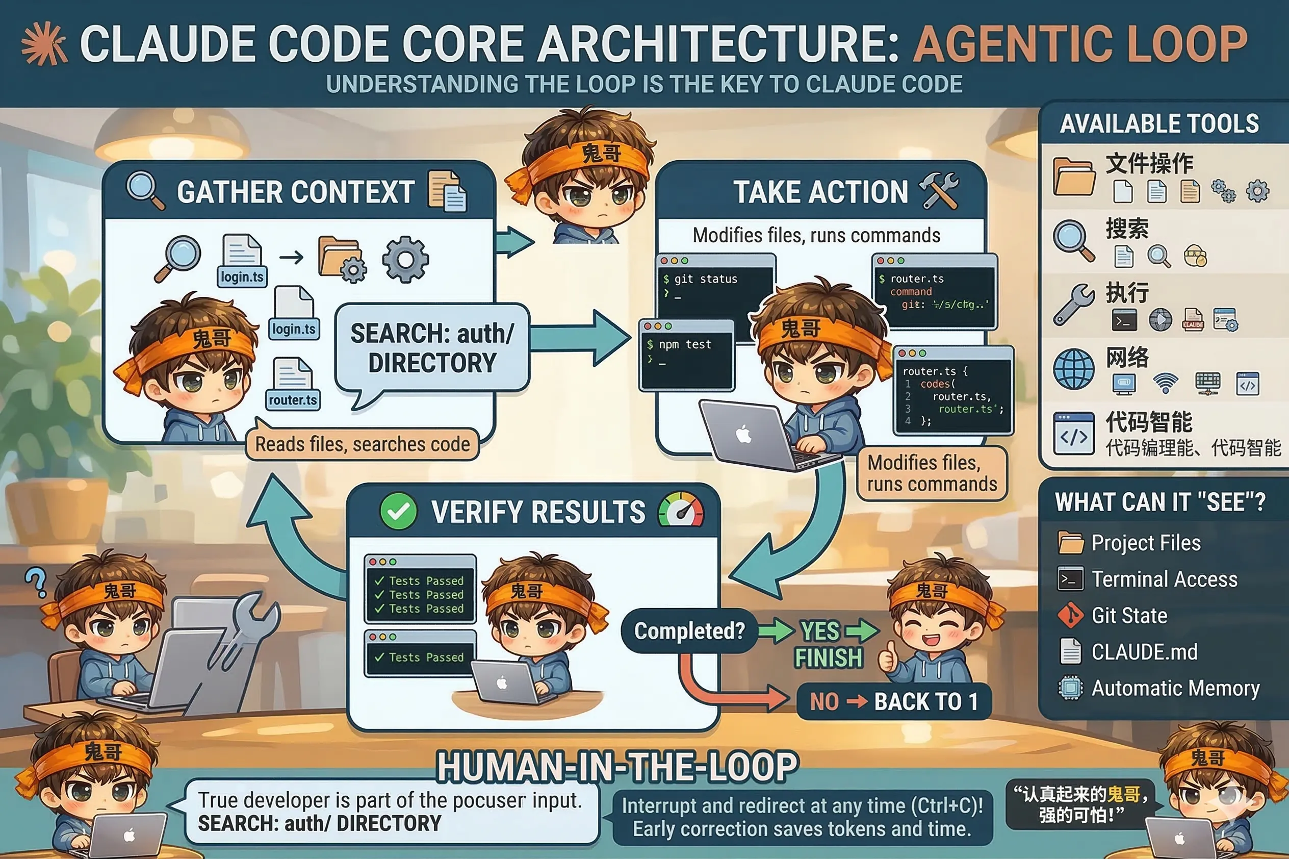1.2 Claude Code 的核心架构：Agentic Loop