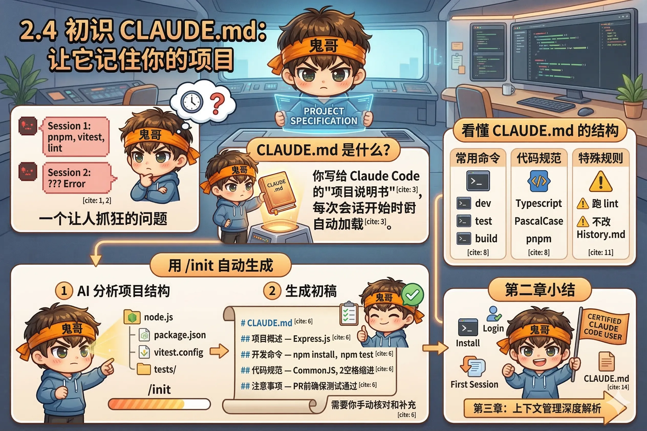 2.4 初识 CLAUDE.md：让它记住你的项目