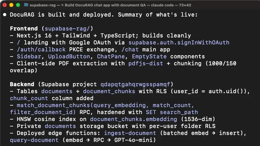 Supabase 首次构建：schema、edge function 都搞定了