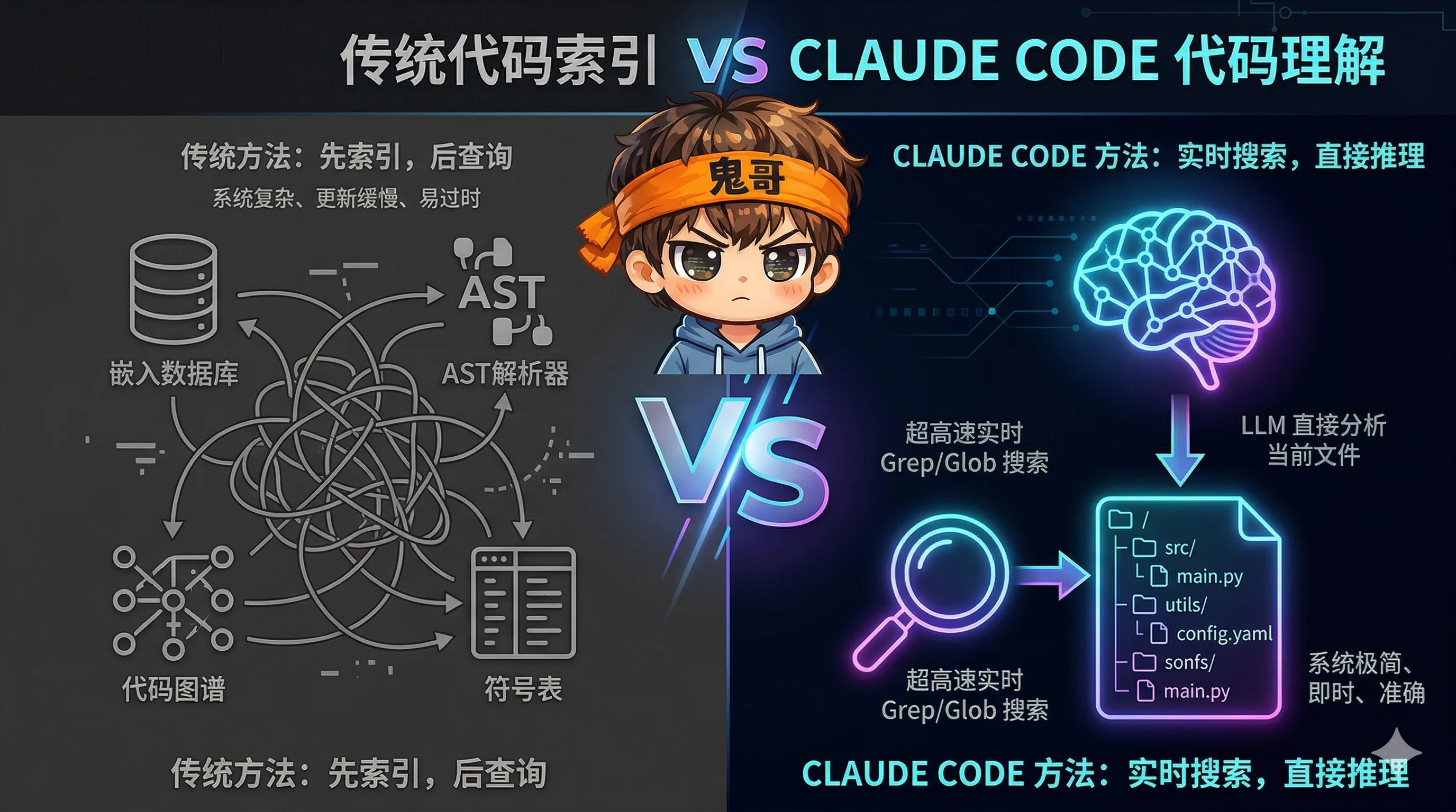 哲学选择：无索引 vs 传统索引