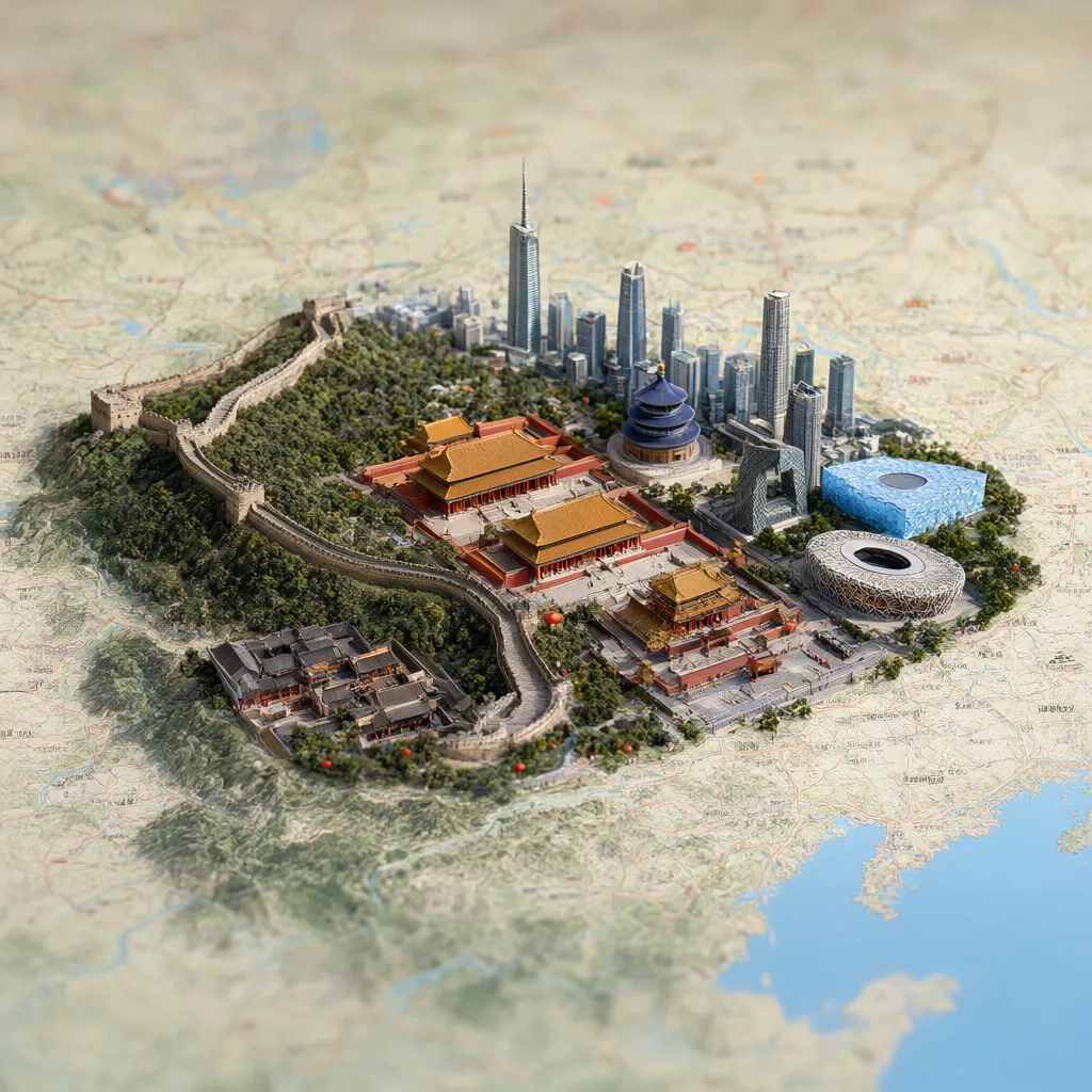 Qwen-Image-2.1 生成的北京微缩沙盘